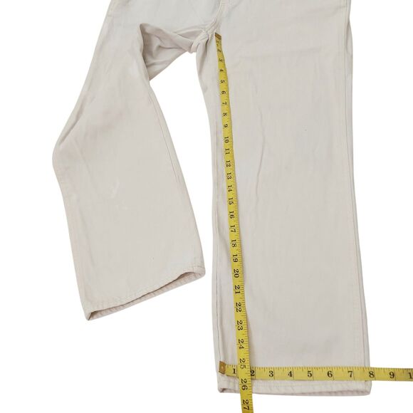 Old Navy Overalls Womens 8 Beige 100% Cotton Side Button Utility Denim Retro Y2K - Picture 11 of 13